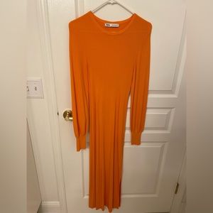 Zara orange long sleeve dress